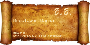 Breslauer Barna névjegykártya